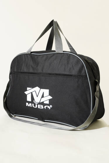 Baskılı Fermuarlı Valiz Siyah - Kol Çantası