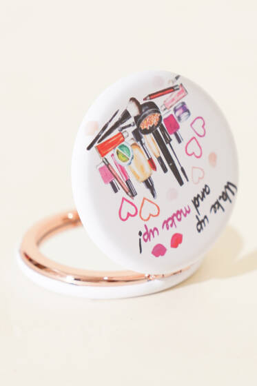 Baskılı Yuvarlak Cep Ayna Asorti 1 - Ayna