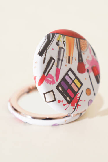 Baskılı Yuvarlak Cep Ayna Asorti 3 - Ayna