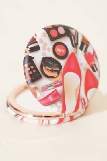 Baskılı Yuvarlak Cep Ayna Asorti 4 - Ayna