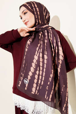 Batik Akış Çizgili Soft Şal Acı Kahve - Başörtüsü