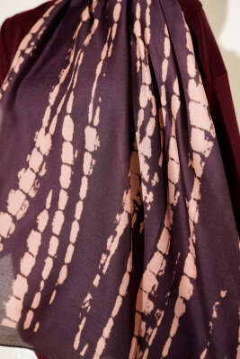 Batik Akış Çizgili Soft Şal Acı Kahve - Başörtüsü