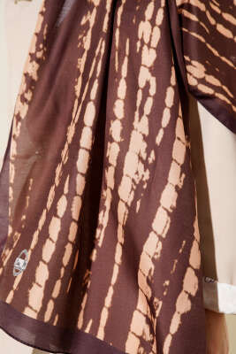 Batik Akış Çizgili Soft Şal Kahve - Başörtüsü