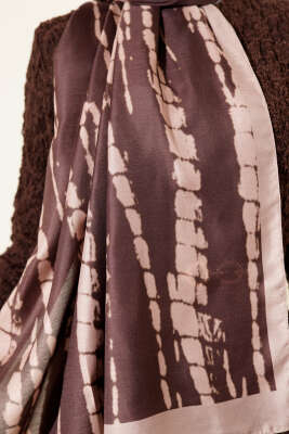 Batik Akış Çizgili Soft Şal Latte - Başörtüsü