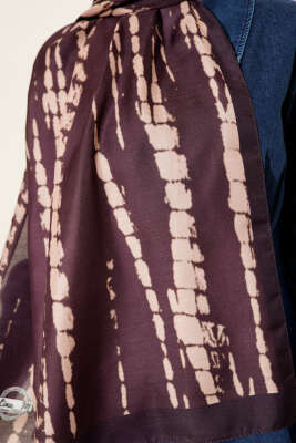 Batik Akış Çizgili Soft Şal Mürdüm - Başörtüsü