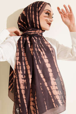 Batik Akış Çizgili Soft Şal Vizon - Başörtüsü