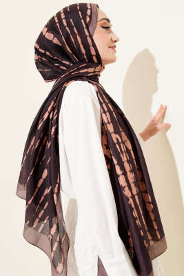 Batik Akış Çizgili Soft Şal Vizon - Başörtüsü