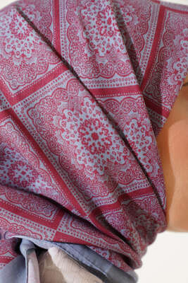Batik Çini Desen Soft Eşarp Gri - Başörtüsü