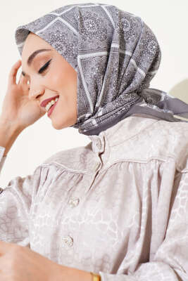 Batik Çini Desen Soft Eşarp Vizon 