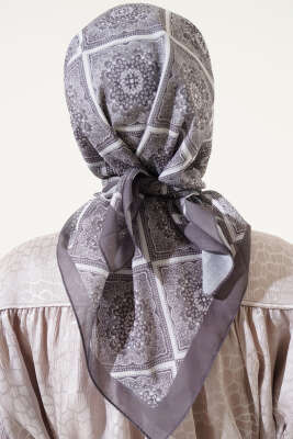Batik Çini Desen Soft Eşarp Vizon - Başörtüsü