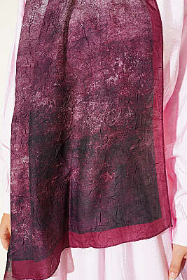 Batik Degrade Bambu Kraş Şal Bordo - Başörtüsü