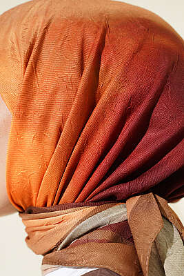 Batik Desen Bambu Kraş Eşarp Hardal - Başörtüsü