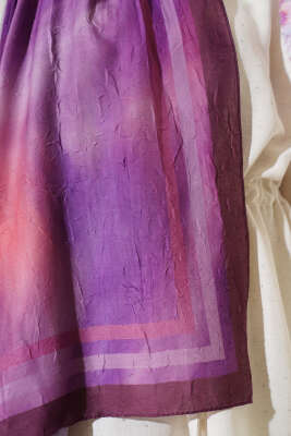 Batik Desen Bambu Kraş Şal Mürdüm - Başörtüsü