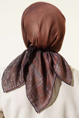 Batik Desen Demore Eşarp Acı Kahve - Başörtüsü