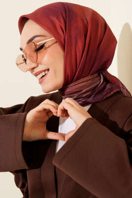 Batik Desen Demore Eşarp Bordo 