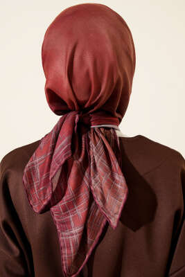 Batik Desen Demore Eşarp Bordo - Başörtüsü