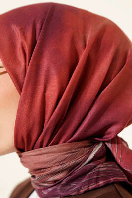 Batik Desen Demore Eşarp Bordo - Başörtüsü