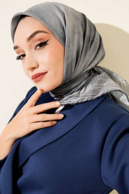 Batik Desen Demore Eşarp Gri - Başörtüsü