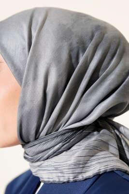 Batik Desen Demore Eşarp Gri - Başörtüsü