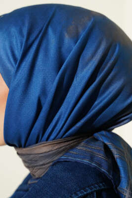 Batik Desen Demore Eşarp Lacivert - Başörtüsü