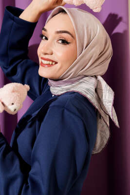 Batik Desen Demore Eşarp Lila - Başörtüsü