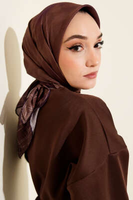 Batik Desen Demore Eşarp Mor - Başörtüsü