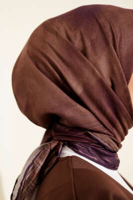 Batik Desen Demore Eşarp Mor - Başörtüsü