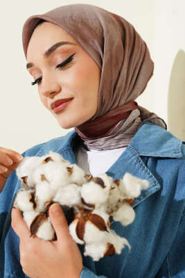 Batik Desen Demore Eşarp Vizon - VERTU (NYD TEKSTİL)