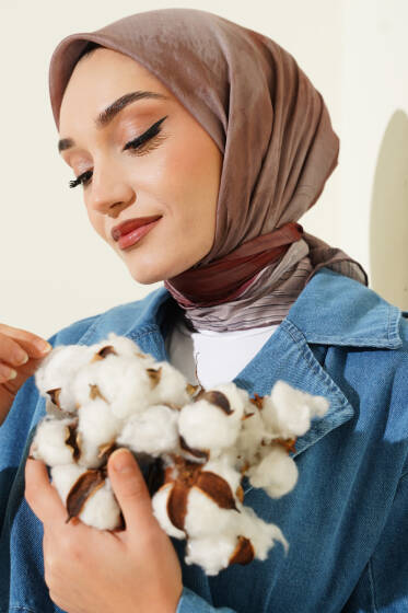 Batik Desen Demore Eşarp Vizon - Başörtüsü