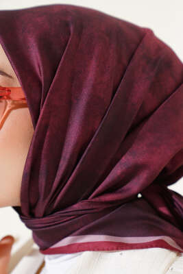 Batik Desen Eşarp Bordo - Başörtüsü