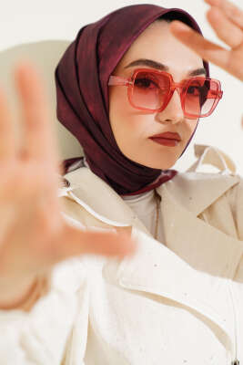 Batik Desen Eşarp Bordo 