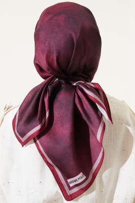 Batik Desen Eşarp Bordo - Başörtüsü