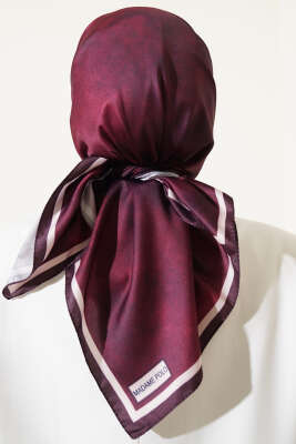 Batik Desen Eşarp Koyu Bordo - Başörtüsü