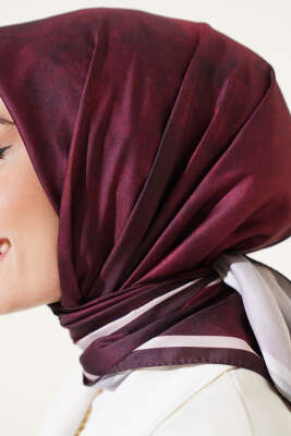 Batik Desen Eşarp Koyu Bordo - Başörtüsü