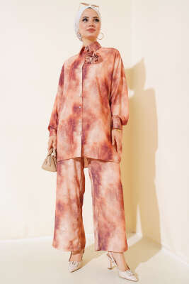 Batik Desen İkili Takım Camel - İkili Takım