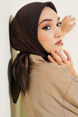 Batik Desen Modal Eşarp Acı Kahve - Başörtüsü