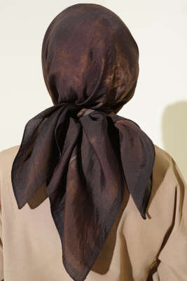 Batik Desen Modal Eşarp Acı Kahve - Başörtüsü