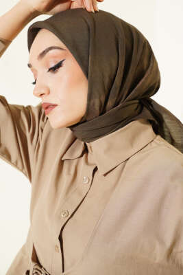 Batik Desen Modal Eşarp Haki - Başörtüsü