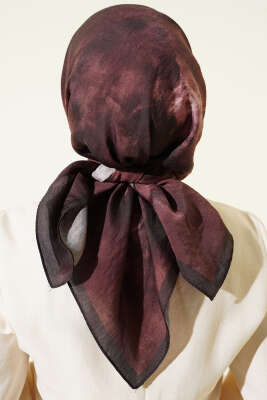 Batik Desen Modal Eşarp Kahve - Başörtüsü