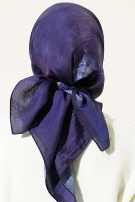 Batik Desen Modal Eşarp Lacivert - Başörtüsü