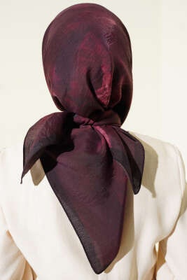 Batik Desen Modal Eşarp Mürdüm - Başörtüsü