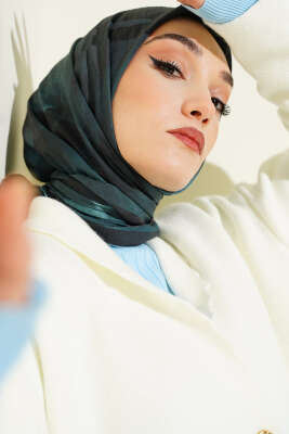 Batik Desen Modal Eşarp Petrol - VERTU (NYD TEKSTİL)