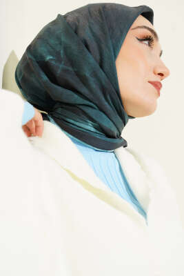 Batik Desen Modal Eşarp Petrol - Başörtüsü