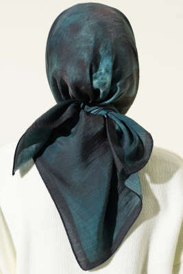 Batik Desen Modal Eşarp Petrol - Başörtüsü