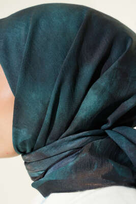 Batik Desen Modal Eşarp Petrol - Başörtüsü