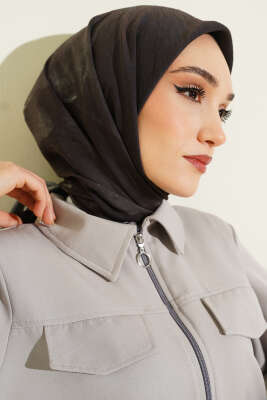 Batik Desen Modal Eşarp Siyah - Başörtüsü