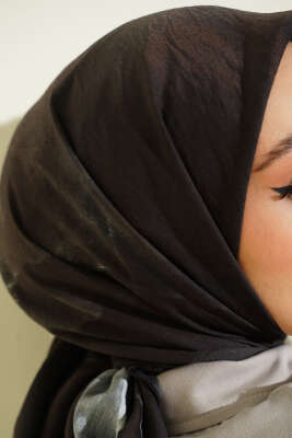 Batik Desen Modal Eşarp Siyah - Başörtüsü