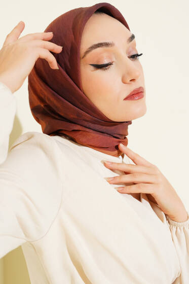 Batik Desen Modal Eşarp Taba - Başörtüsü