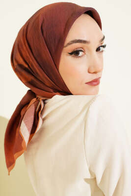 Batik Desen Modal Eşarp Taba - Başörtüsü