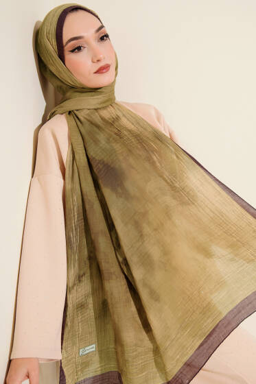 Batik Desen Müslin Şal Camel - Başörtüsü